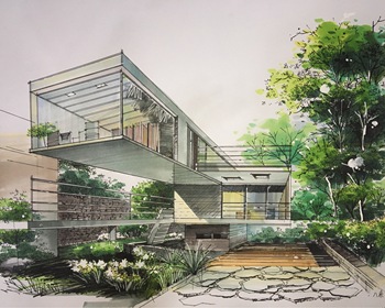 马克笔建筑手绘表现